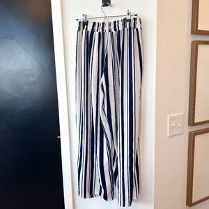 Striped Beach Pants with Leg Slits